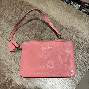 Pink coach wristlet